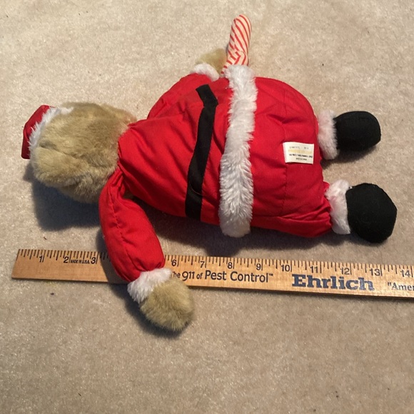 Vintage 1987 Teddy Bear Santa with Candy Cane - Picture 4 of 5